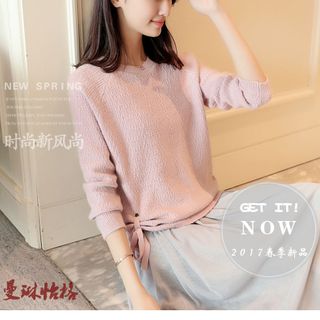 Áo len nữ thắt nơ