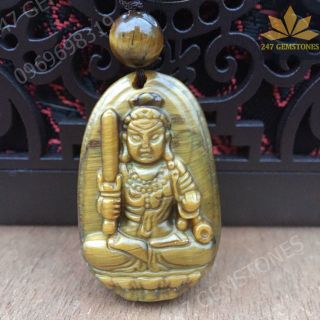 Phật Bản Mệnh Đá Mắt Hổ Nâu Vàng
