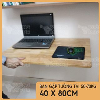 Bàn gập thông minh-Gỗ cao su sáng màu 40x80cm tải 50-70kg