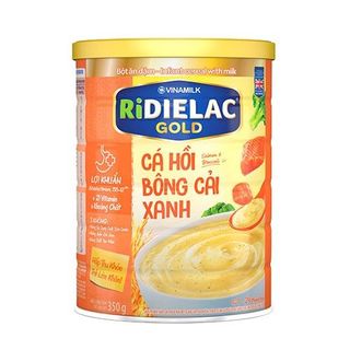 Bột ăn dặm RIDIELAC GOLD Cá hồi bông cải xanh - Hộp thiếc 350g giá sỉ