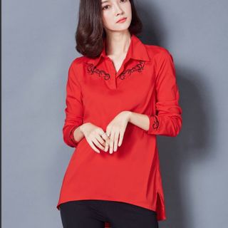 HÀNG NHÂP- ÁO SƠ MI THÊU PHOM DÀI MS12440-T230