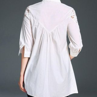 HÀNG NHÂP- ÁO SƠ MI PHOM DÀI PHỐI REN MS12429-T260