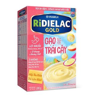 Bột ăn dặm RIDIELAC GOLD Gạo trái cây - Hộp giấy 200g giá sỉ