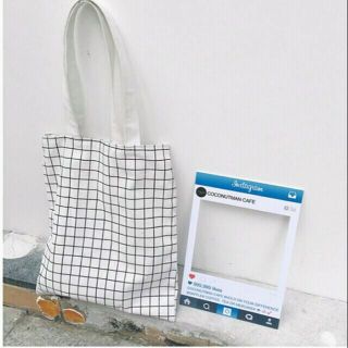 Tote 2 mặt sọc caro giá sỉ