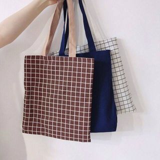 Tote 2 mặt sọc caro