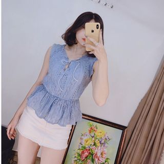 áo xô lỗ cột nơ