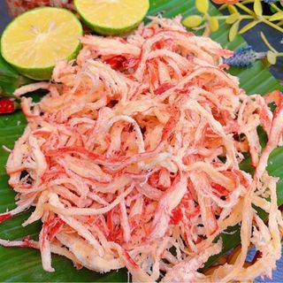Mực xé sợi hấp nước dừa