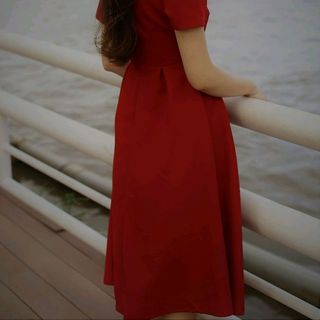 sỉ đầm dự tiệc công sở đỏ đô sang trọng