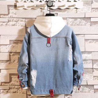 JEANS BÒ UNISEX TAY LAI ĐỎ