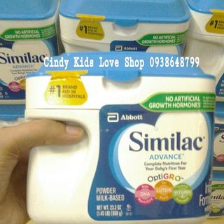 Sữa Similac Advance thường 658g 0-12 tháng có bill Mỹ