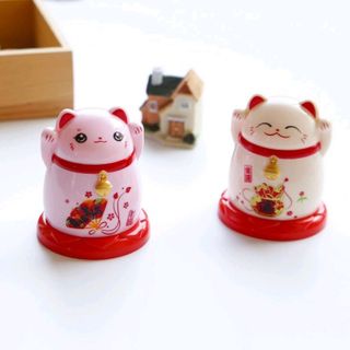 Hủ tăm hình mèo thần tài - mang tài lộc đến mọi nhà