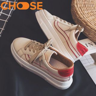 Giày Nữ Bata Sneaker Đỏ Trắng Đẹp Eo Kẻ Sọc Kiểu Dáng Năng Động Phá Cách 2403 giá sỉ