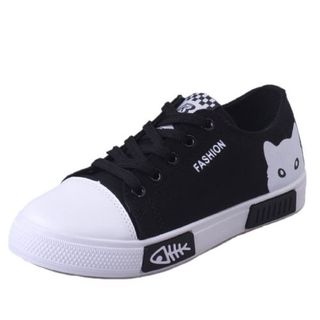 Giày Nữ Màu Hồng/Sneaker Trang Trí Hình Mèo Xinh Xắn Phong Cách Uzzang Hàn Quốc 1502 giá sỉ