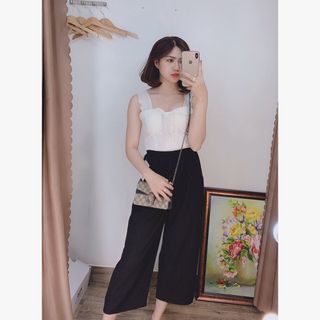 quần ống suôn cột eo