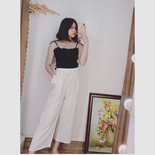quần ống suôn cột eo