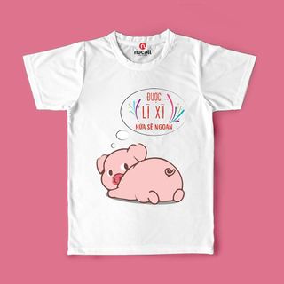 CHUYÊN SỈ ÁO THUN TẾT IN HÌNH HEO KUTE - ATHD04