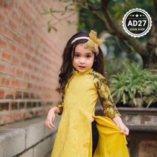 Áo dài cách tân gấm cho bé 20-35kg