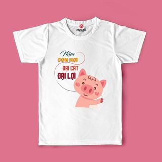 CHUYÊN SỈ ÁO THUN TẾT IN HÌNH HEO KUTE - ATHD05