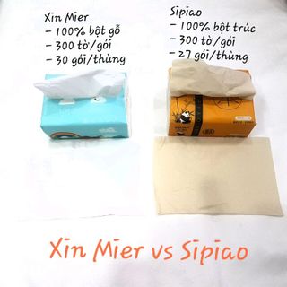 Thùng 30 gói khăn giấy cầu vồng Xinmier từ bột gỗ nguyên chất