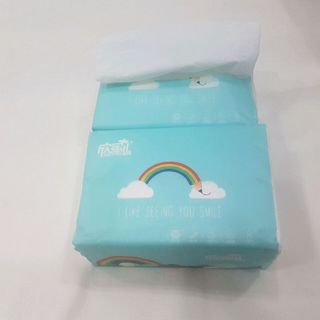 Thùng 30 gói khăn giấy cầu vồng Xinmier từ bột gỗ nguyên chất