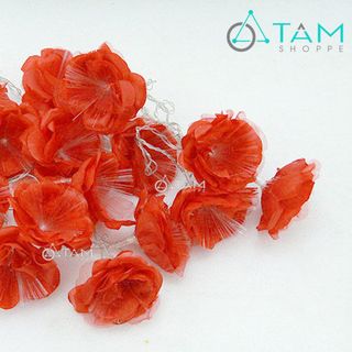Dây đèn Led Hoa hồng lụa dạ quang Màu Đỏ