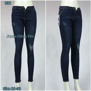 Quần Jean Nữ Lưng Cao Cào Xước 030