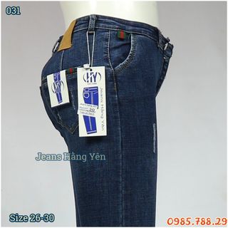 Quần Jean Nữ Lưng Cao Lật Lai Rách Đốm Ms 031