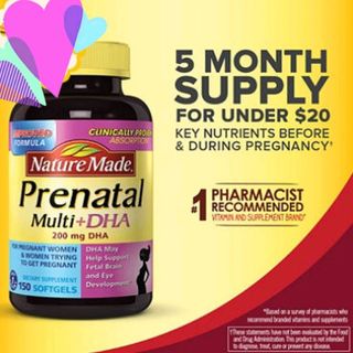 Vitamin tổng hợp cho bà bầu Nature Made Prenatal Multi DHA 150 viên
