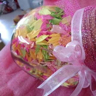 lọ thủy tinh 1000 con hạc giấy giá 540k nguyên hũ bao gồm hạc đã trang trí z a l o 0 9 8 72 1 79 5 2