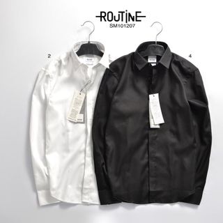 Áo Sơ-mi cotton trắng đen sớ chéo