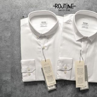 Áo Sơ-mi cotton trắng đen sớ chéo