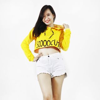 Áo Hoodie Croptop Sooocute Vàng
