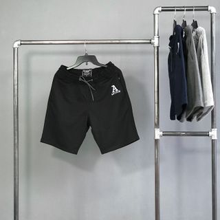 Quần short thun nỉ màu cơ bản thêu logo