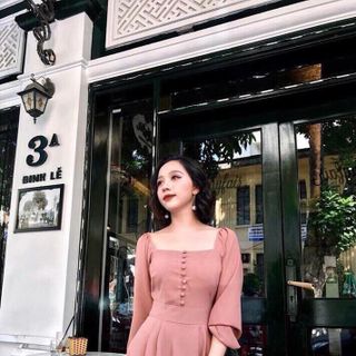 Maxi hồng nút bọc