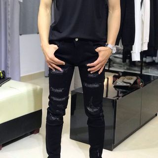 Áo thun nam đen in chữ T lồng chữ B trắng AT0012