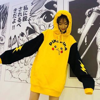 áo hoodie nữ pikachu màu vàng giá sỉ