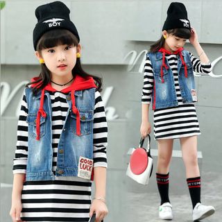 ĐẦM THUN PHỐI ÁO JEAN BÉ GÁI -TTSP1174