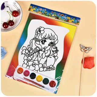 bộ 2 tranh kích thước 19x26cm và 6 màu 1 cây cọ giá sỉ 6k nguyên bộ