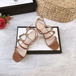 Giày sandal gót trụ 5p dây mảnh trẻ trung