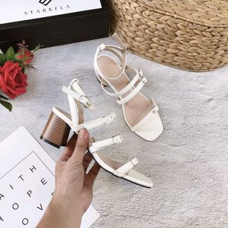 Giày sandal gót trụ 5p dây mảnh trẻ trung