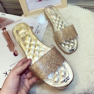 Dép quai ngang bản kim tuyến