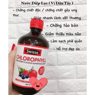 Swisse chlorophyll mixed berry 500ml - nước diệp lục vị dâu tăng tế bào hồng cầu trong máu giá sỉ