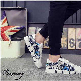 Giày thể thao nam họa tiết hoa lá phong cách Hàn Quốc MS-BB7634