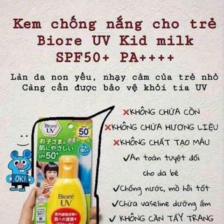 kem chống nắng BiORE cho bé yêu