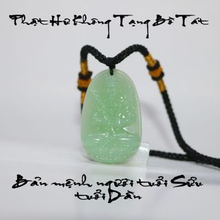 Mặt Phật màu xanh ngọc dây dù