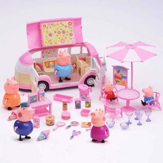 bộ đồ chơi gia đình heo Pippa pig Đi ôn tô dã ngoại
