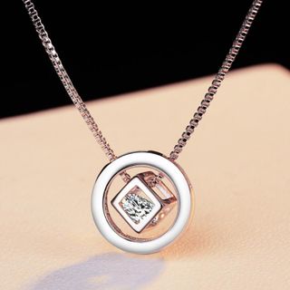 Dây chuyền bạc Vòng cổ thời trang 2019 đính đá ở khối lập phương