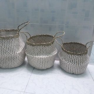 Giỏ cói trồng cây