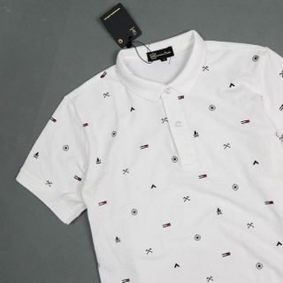 Áo thun nam cổ bẻ họa tiết