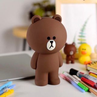 HỘP BÚT SILICONE GẤU BROWN LINE